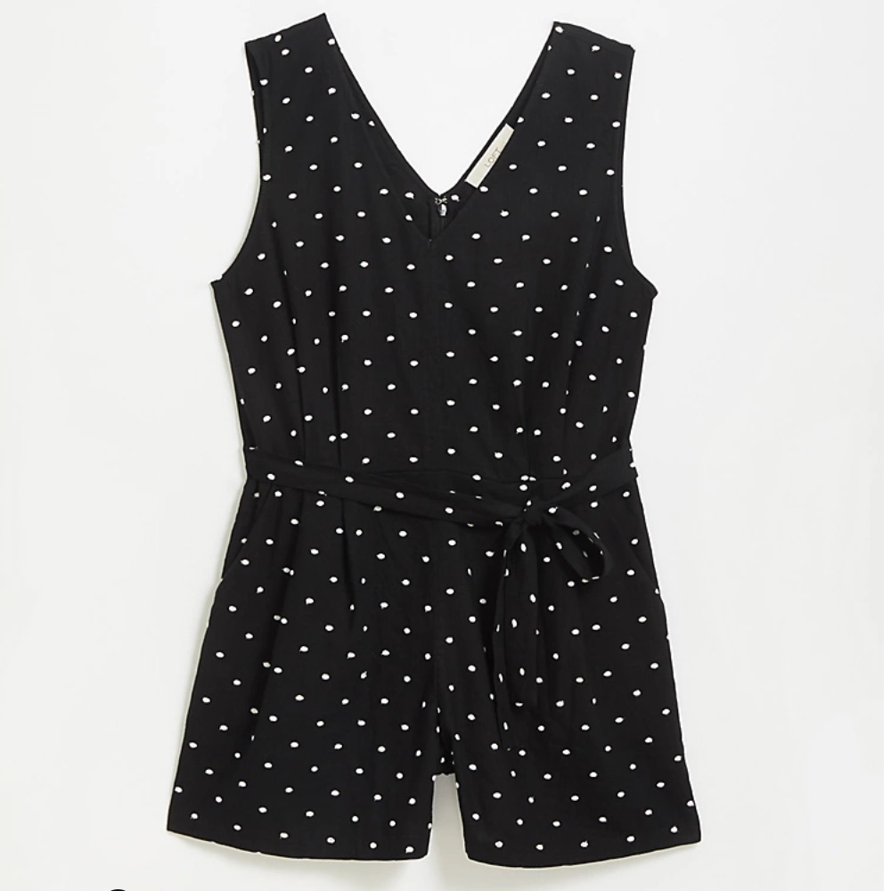 LOFT Clip Dot Double V Romper
